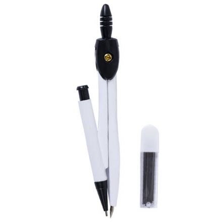 Готовальня ПИФАГОР, 8 предметов: циркуль 120 мм, чертежные принадлежности, металлический пенал, 210859