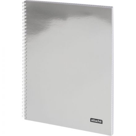 Тетрадь общая А4 96л Attache Metallic Стальной клетка, греб, картон, фольга