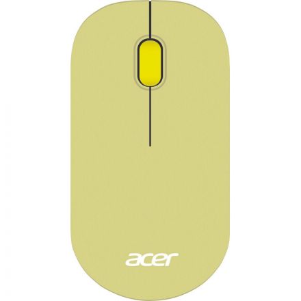 Мышь компьютерная Acer OMR205  оптич./1200dpi/беспроводн/USB/зеленый/желтый