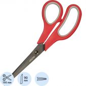 Ножницы Attache Comfort 190 мм с титановым покрытием лезвий и пластиковыми анатомическими ручками красного/серого цвета
