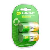 Батарейки аккумуляторные GP ReEnergy Ni-Mh КОМПЛЕКТ 2 шт., С (HR14), 3000 mAh, 300CHCRGY-2CRCB2 Батарейки аккумуляторные GP ReEnergy Ni-Mh КОМПЛЕКТ 2 шт., С (HR14), 3000 mAh, 300CHCRGY-2CRCB2