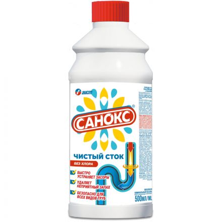 Средство для прочистки труб Санокс-чистый сток 500мл