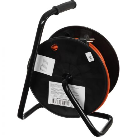 Удлинитель Topfort ПВС 2х2,5кв.мм, 30м на пласт.катушке, 4 роз. б/з, IP44