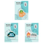 Набор деревянных значков MESHU "Explore more", каширование, 3шт. Набор деревянных значков MESHU "Explore more", каширование, 3шт.