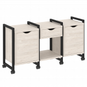 Loft Тумба на колесных опорах наборная. Вариант №7 VR.L-TN-7.K Денвер светлый/Чёрный металл 1440*460*767 Loft Тумба на колесных опорах наборная. Вариант №7 VR.L-TN-7.K Денвер светлый/Чёрный металл 1440*460*767