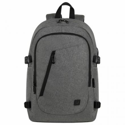 Рюкзак BRAUBERG URBAN универсальный, с отделением для ноутбука, USB-порт, "Charge", серый, 46х31х15 см, 271655