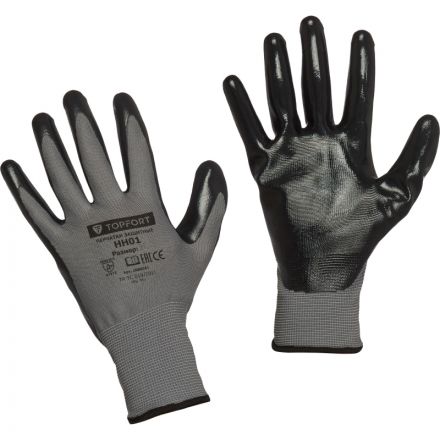 Перчатки защитные TopFort НН01 нейлон с нитриловым покрытием р.11