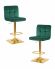 Набор 2 шт Стул барный DOBRIN GOLDIE, зеленый велюр (MJ9-88)