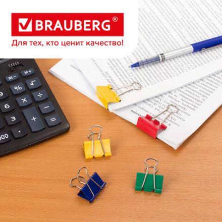 Зажимы для бумаг BRAUBERG, КОМПЛЕКТ 24 шт., 32 мм, на 140 листов, цветные, в пластиковом цилиндре, 221129 Зажимы для бумаг BRAUBERG, КОМПЛЕКТ 24 шт., 32 мм, на 140 листов, цветные, в пластиковом цилиндре, 221129