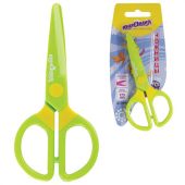 Ножницы ЮНЛАНДИЯ "МУЛЬТЯШКИ", 125 мм, с безопасными пластиковыми лезвиями, зеленые, 236983