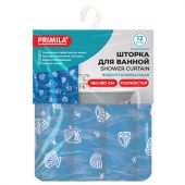 Шторка для ванной ПОЛИЭСТЕР, 180х180 см, кольца в комплекте, МОРЕ, PRIMILA (ПРИМИЛА), 700077 Шторка для ванной ПОЛИЭСТЕР, 180х180 см, кольца в комплекте, МОРЕ, PRIMILA (ПРИМИЛА), 700077