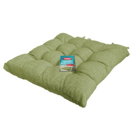 Подушка на стул "РОГОЖКА", 40x40 см, полиэстер, зеленая, PRIMILA (ПРИМИЛА) LUX, 700500