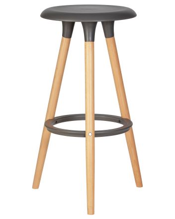 Набор 4 шт Табурет барный DOBRIN ROYCE, ножки светлый бук, цвет темно-серый (GR-04)