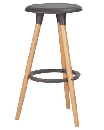 Набор 4 шт Табурет барный DOBRIN ROYCE, ножки светлый бук, цвет темно-серый (GR-04)