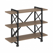 Loft Стеллаж на колесных опорах-3 полки VR.L-MST.K-3.8V Дуб аризона/Чёрный металл 1200*400*968