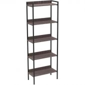 Стеллаж TI_Комус Онега-10, 5 полок, рег опоры, 675х1950мм, ясень анкор темн