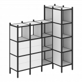 Loft Угловой внутренний стеллаж наборный VR.L-47 Белый бриллиант/Чёрный металл 1694*862*1869