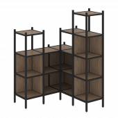 Loft Угловой внутренний стеллаж наборный VR.L-39 Дуб аризона/Чёрный металл 1278*1278*1869