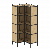 Loft Угловой внутренний стеллаж наборный VR.L-31 Тиквуд светлый/Чёрный металл 862*862*1869