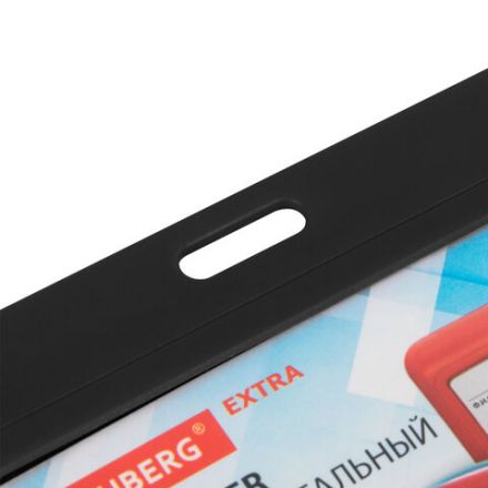 Бейдж горизонтальный (54х85 мм), черный, МАТОВАЯ ПОВЕРХНОСТЬ, BRAUBERG EXTRA, 238819