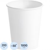 Стакан одноразовый бум 1-сл d-80мм 200мл белый, SP9S 1000шт/кор