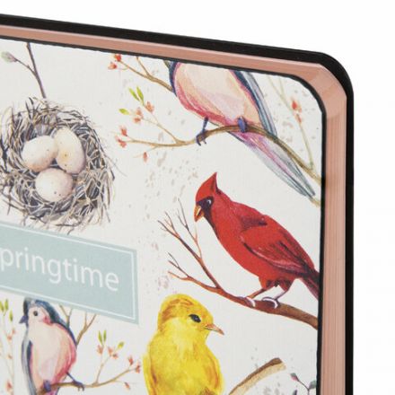 Ежедневник недатированный А5 (138х213 мм), BRAUBERG VISTA, под кожу, гибкий, 136 л., "Birds", 112021