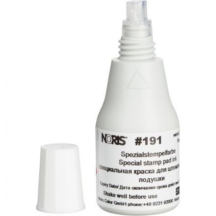Краска штемпельная Noris 191А белая на водной основе с содержанием спирта 25 мл