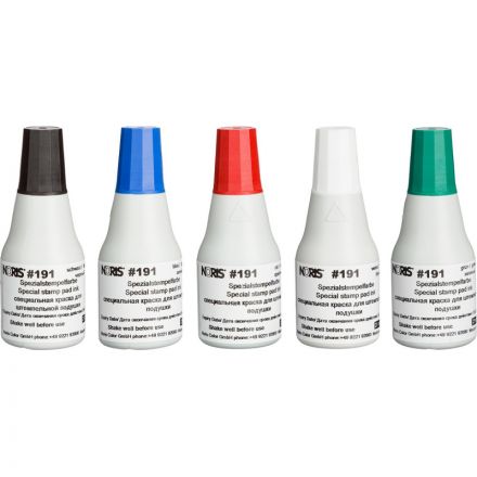 Краска штемпельная Noris 191А белая на водной основе с содержанием спирта 25 мл