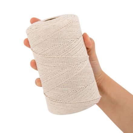 Шпагат хлопковый для прошивки документов, вязания, макраме, длина 500 м, диаметр 1,5 мм, BRAUBERG, 700362