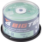 Носители информации Bigtech YCDRB002 CD-R 700 МБ/52х/50шт/уп cake box Носители информации Bigtech YCDRB002 CD-R 700 МБ/52х/50шт/уп cake box