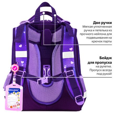 Ранец BRAUBERG PREMIUM, 2 отделения, с брелоком, "Anime cat", 38х29х16 см, 272017 Ранец BRAUBERG PREMIUM, 2 отделения, с брелоком, "Anime cat", 38х29х16 см, 272017