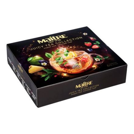 Чай MAITRE "Сочный чай", ассорти 6 вкусов, НАБОР 30 пакетиков по 2 г, бак039