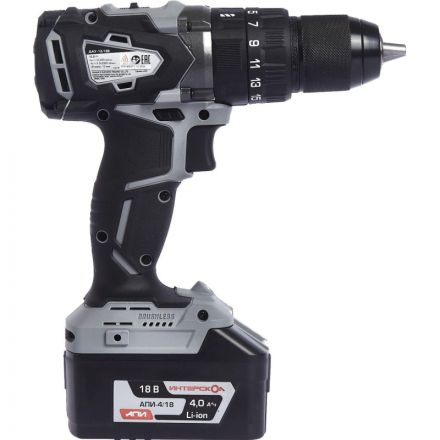 Дрель-шуруповерт аккум. ударная ИНТЕРСКОЛ ДАУ-13/18В 1АКБ(4Ач) (574.4.1.70)