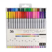 Набор линеров для скетчинга SKETCH&ART В ПВХ кармане 0.4 мм 36 цв 36-0014 Набор линеров для скетчинга SKETCH&ART В ПВХ кармане 0.4 мм 36 цв 36-0014