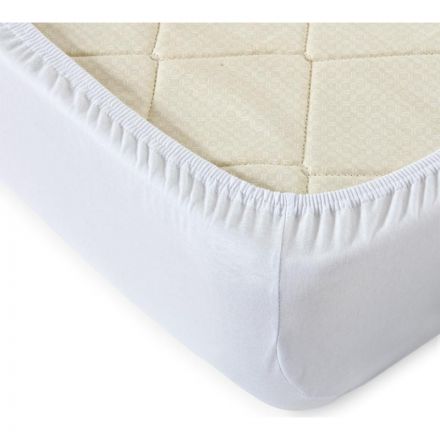 Простыня трикотажная на резинке 140х200х20см, 125г/м2, белый