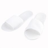 Тапочки одноразовые махровые "Классик" открытые, 1 пара, размер 38-42, белые, SMZ