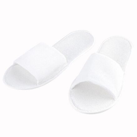 Тапочки одноразовые махровые "Классик" открытые, 1 пара, размер 38-42, белые, SMZ