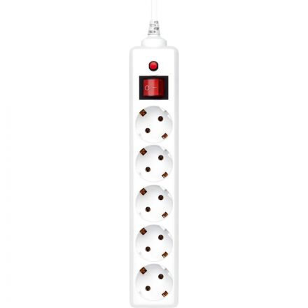 Сетевой фильтр Buro 500SH-1.8-W 1.8м (5 розеток) белый (коробка)