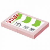 Блок самоклеящийся (стикеры) STAFF STANDARD, ПАСТЕЛЬНЫЙ 76х51 мм, розовый, 100 листов, 116584