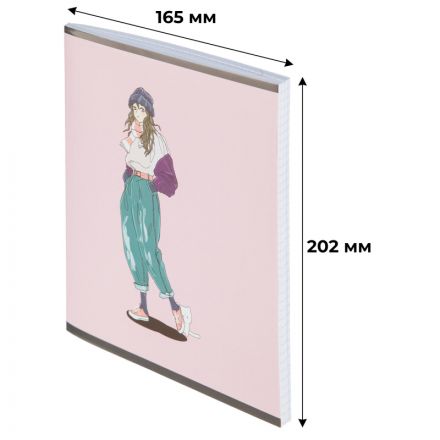 Тетрадь общая А5 96л №1School Girls,клет,скреп., ВД-лак