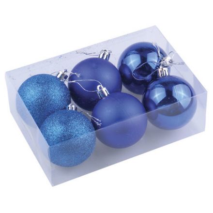 Шары ёлочные 6 шт., 8 см, "Trio", пластик, СИНИЕ (глянец, матовый, глиттер), ЗОЛОТАЯ СКАЗКА, 590872 Шары ёлочные 6 шт., 8 см, "Trio", пластик, СИНИЕ (глянец, матовый, глиттер), ЗОЛОТАЯ СКАЗКА, 590872