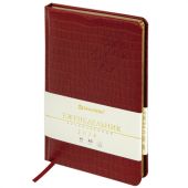 Еженедельник датированный 2026 А5 145х215 мм, BRAUBERG "Comodo", под кожу, красный, 117168