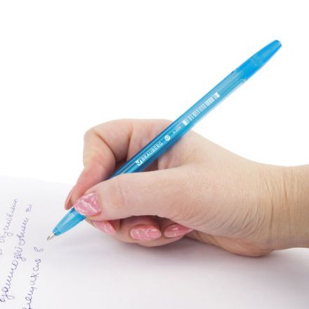 Ручка шариковая BRAUBERG "X-333" NEON, СИНЯЯ, корпус тонированный ассорти, узел 0,7 мм, линия письма 0,35 мм, 142829