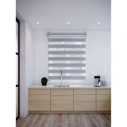 Рулонная штора ARX_день/ночь Бейс Серый 160x180