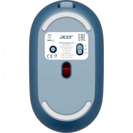 Мышь компьютерная Acer OMR301 1600dpi/беспроводная/BT/Radio/USB/синий