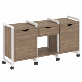 Loft Тумба на колесных опорах наборная. Вариант №7 VR.L-TN-7.K Дуб аризона/Белый металл 1440*460*767 Loft Тумба на колесных опорах наборная. Вариант №7 VR.L-TN-7.K Дуб аризона/Белый металл 1440*460*767