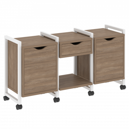 Loft Тумба на колесных опорах наборная. Вариант №7 VR.L-TN-7.K Дуб аризона/Белый металл 1440*460*767 Loft Тумба на колесных опорах наборная. Вариант №7 VR.L-TN-7.K Дуб аризона/Белый металл 1440*460*767