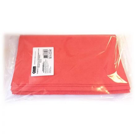Салфетка хозяйственная микрополимер PVA/PU 35х40 310 г/м2 красный 5 шт/уп