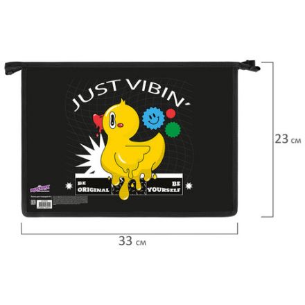 Папка для тетрадей ЮНЛАНДИЯ А4, 1 отделение, картон/пластик, конгрев, на молнии, "Duck tales", 272134