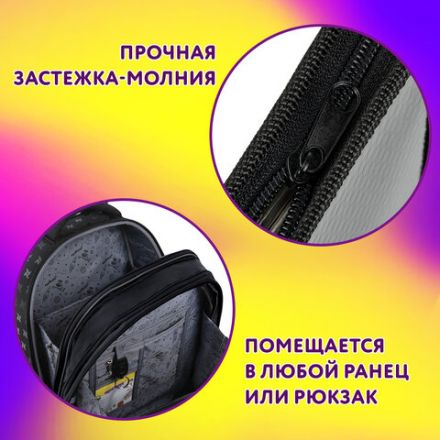 Папка для тетрадей ЮНЛАНДИЯ А4, 1 отделение, картон/пластик, конгрев, на молнии, "Duck tales", 272134